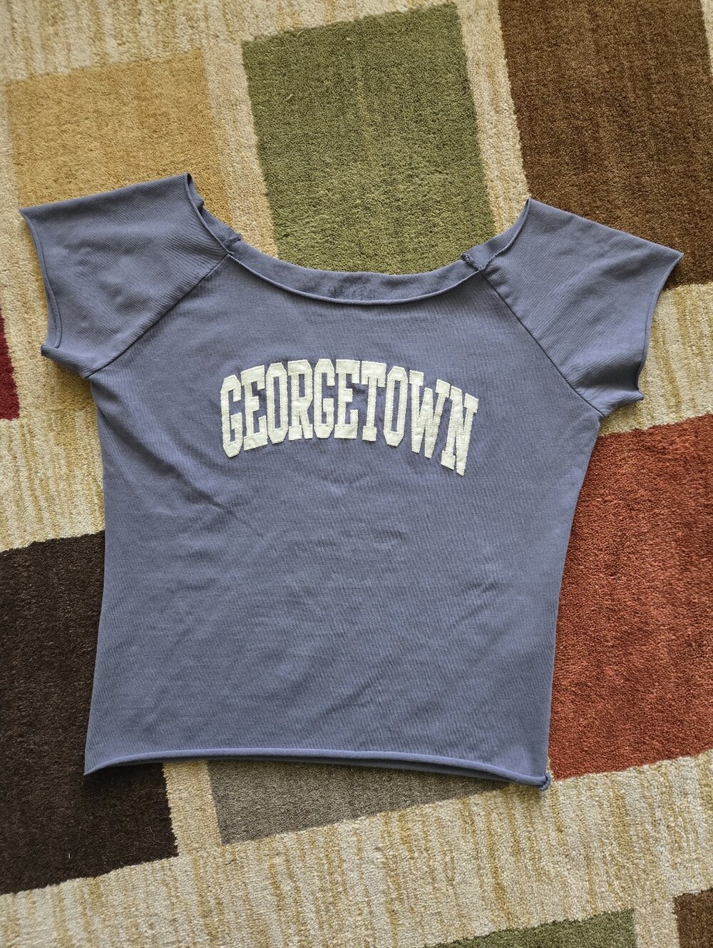 John Galt Navy Bonnie Georgetown Off-The-Shoulder Top